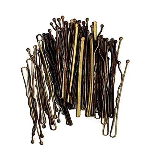 Kitsch Mini Bobby Pins, Hair Pins for Thin Hair, Small Bobby Pins for Girls Hair Accessories, Blonde Bobby Pins for Thick Hair, Hairpins, Bobby Pins Blonde Hair, 45 pcs (Brown)