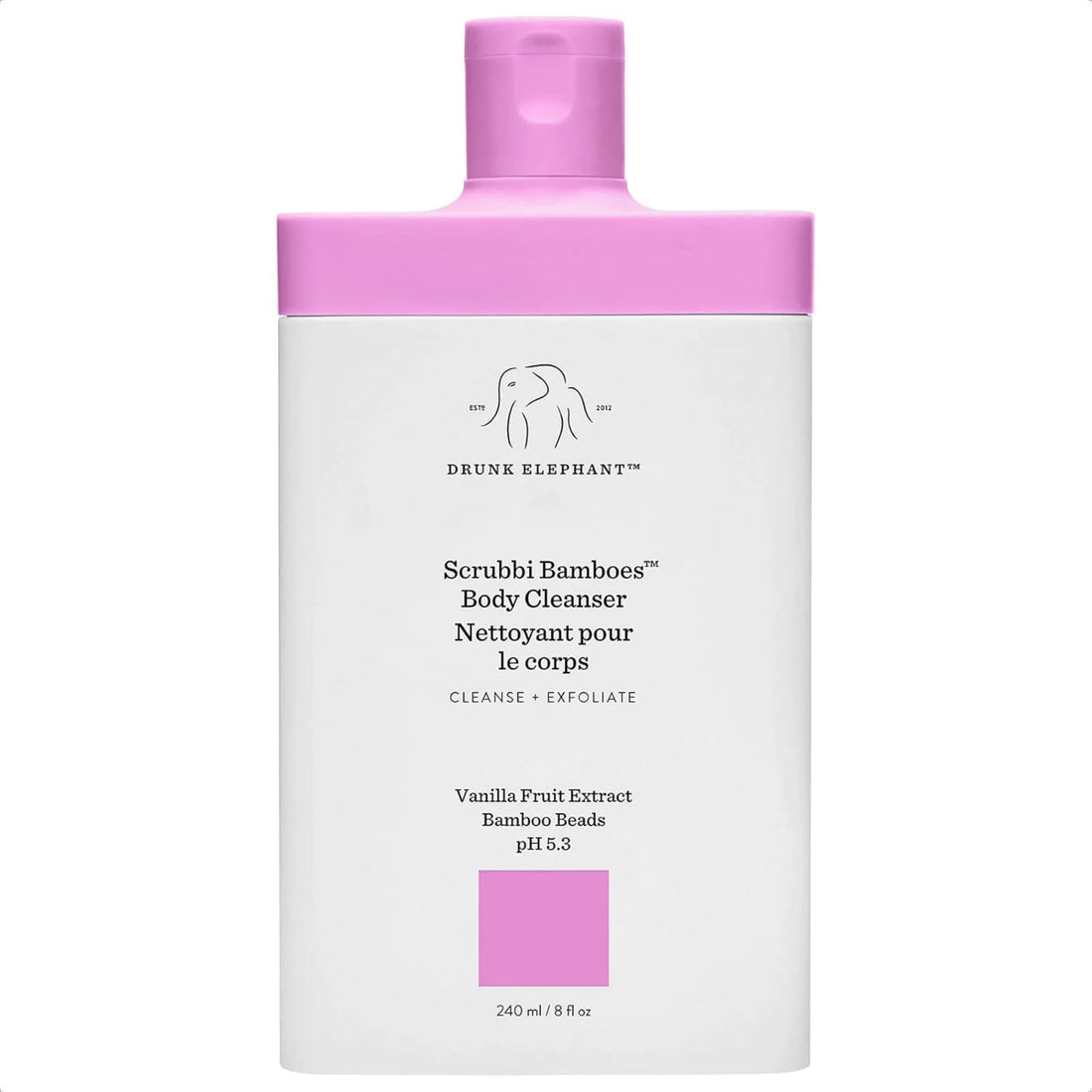 Drunk Elephant Scrubbi Bamboes Body Cleanser - 240 ml/8 fl oz - Sulfate-Free Body Scrub Wash - Clean Clinical Skincare - Cruelty-Free - Dermatologist Tested - Free of Essential Oils, Silicones, SLS