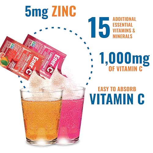 Ener-C Variety Pack Multivitamin Drink Mix Powder Vitamin C 1000mg & Electrolytes with Real Fruit Juice Natural Energy & Immune Support for Women & Men - Non-GMO Vegan & Gluten Free - 30 Count