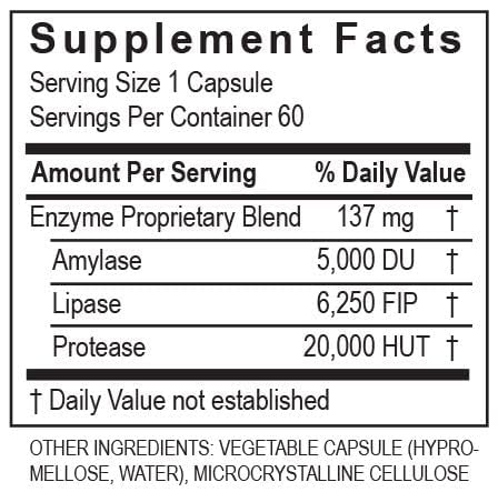 TRANSFORMATION THE GENESIS OF GOOD HEALTH LypoZyme Enzyme Supplement, Advance Lipase Enzyme Blend for Healthy Digestion & Nutrient Absorption, Non-GMO,60 Cap