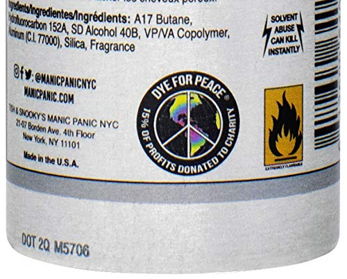 MANIC PANIC Silver Stiletto Temporary Amplified Hair Color Spray - 3.4oz - Icy Silver Shade with Lavender Tint - Vegan, Washes Out Easily, For All Hair Colors, Kids & Adults