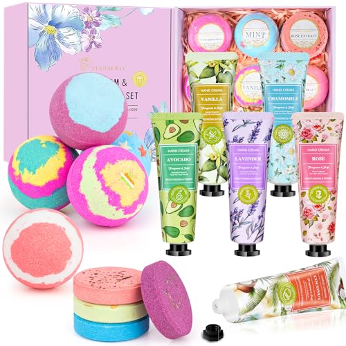 Bath Bombs for Women, Mothers Gifts Day for Mom, Relaxing Spa Baskets Gift Set, Self Care Gifts for Women, Birthday Bombs Gifts for Women, Mom, Coworker, Teacher, Nurse