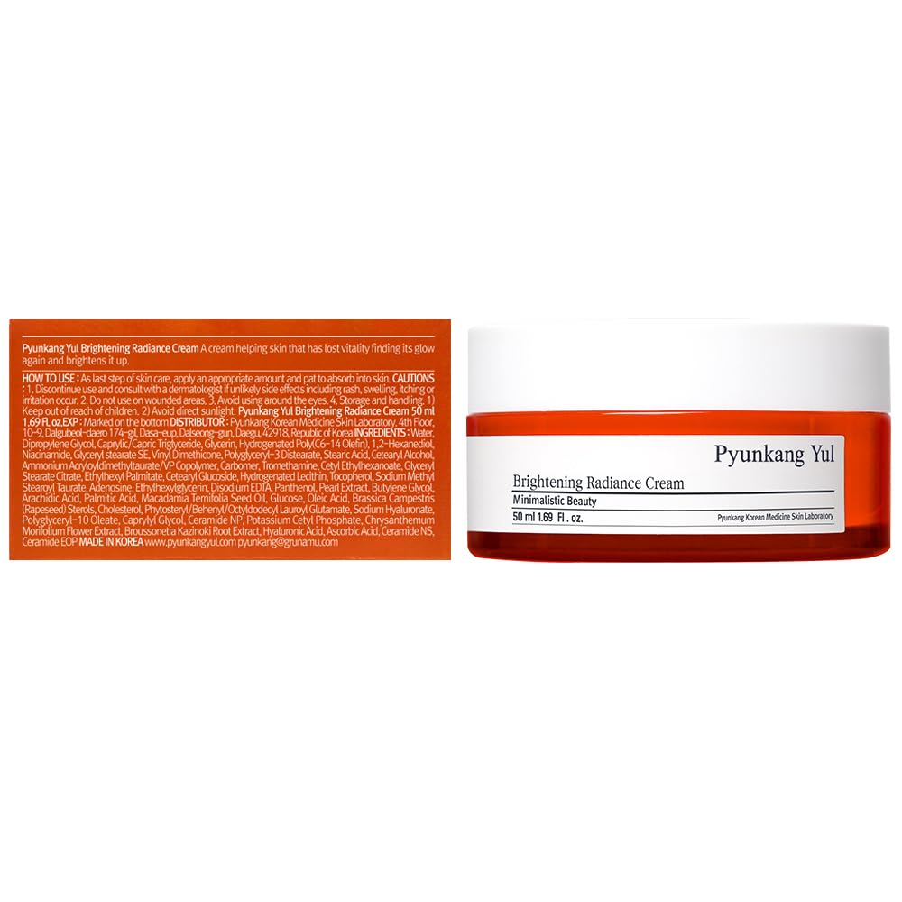 Pyunkang Yul Radiance Vita Cream with Vitamin C and Pearl Extract, 1.69 Fluid Ounces (50 Milliliters) – Moisturizing Cream for Flawless, Radiant Skin
