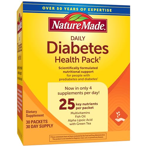 Nature Made Daily Diabetes Health Pack, Dietary Supplement for Nutritional Support, 30 Packets, 30 Day Supply
