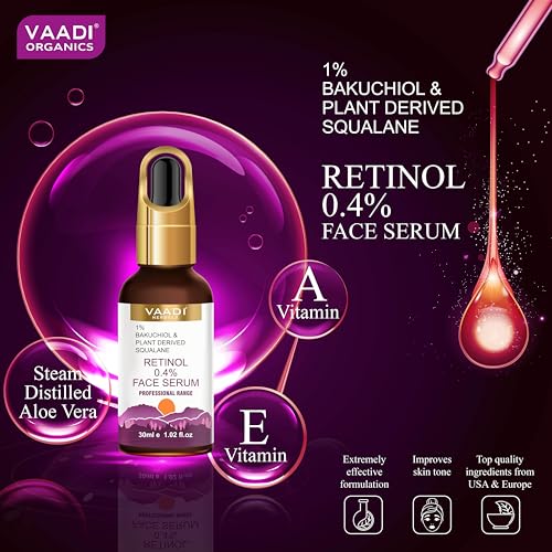 Retinol Serum for Face 0.4% (Retinol) With 1% Baluchiol & Plant Derived Squalane - 30ml