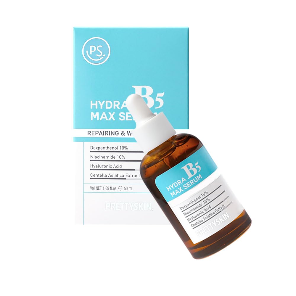 PRETTYSKIN Vitamin B5 Serum with Niacinamide10%, Hyaluronic Acid 10% for Hydrating, Smooth skin texture/All skin type 1.69fl oz