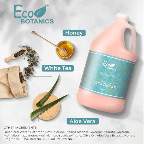 1-Shoppe Terra Pure Eco Botanics Natural Conditioner with Raw Honey & White Tea | Gallon Jug Bulk Toiletries for Airbnb, Vacation Rentals, and Home Bathroom | Refill For Soap Dispensers