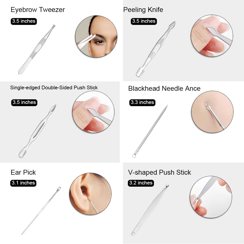 ZIZZON Manicure, Pedicure Kit, Nail Clippers Set of 12Pcs, Professional Grooming Kit, Nail Tools with Luxurious Travel Case