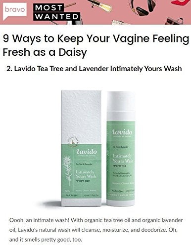 Lavido Natural Tea Tree and Lavender Intimately Yours Body Wash, Bath and Shower Wash 8.45 Ounces