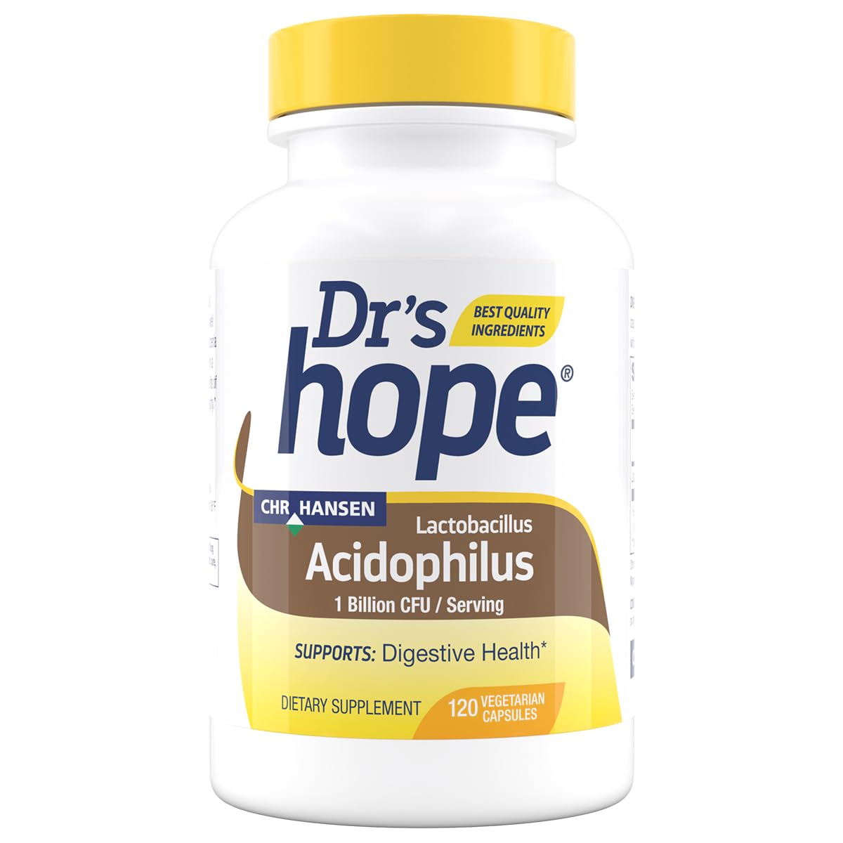 Dr’s Hope Lactobacillus Acidophilus 1B CFU, Probiotics for Digestive Health - Supports Digestive Health, Immune Function, and Overall Gut Health - 120 Veggie Capsules, Made in The USA