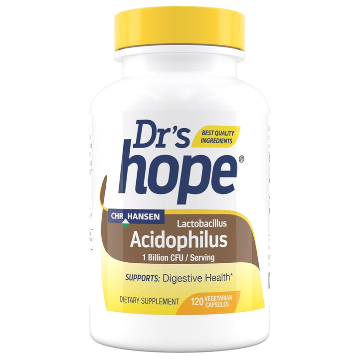 Dr’s Hope Lactobacillus Acidophilus 1B CFU, Probiotics for Digestive Health - Supports Digestive Health, Immune Function, and Overall Gut Health - 120 Veggie Capsules, Made in The USA