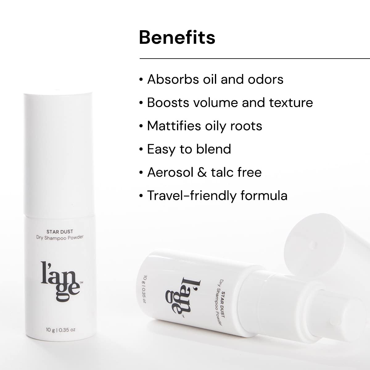 L'ANGE HAIR Star Dust Dry Shampoo Powder | Volumizing Travel Size Dry Shampoo for Women & Men | Helps Refresh Hair Between Washes | Doesn’t Leave Residue | Alcohol Free, Sulfate Free, Paraben Free