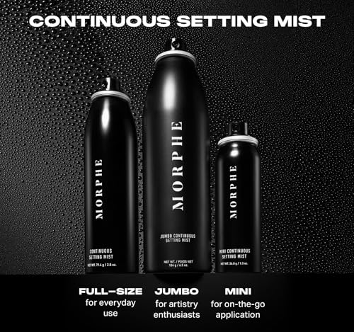 Morphe Continuous Setting Mist - Micro-Fine Makeup Setting Spray with a Natural Radiant Finish - Helps Makeup Resist Caking or Fading & Increases Wear of Foundation (2.8 fl oz)