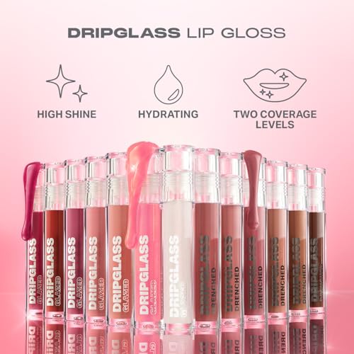 MORPHE Dripglass High Shine Lip Gloss - Semi-Sheer or Full Coverage Lip Color with Glass-Like Shine and Nonsticky Finish - Infused With Squalane & Vitamin E - Shatterproof Mauve (0.13 Fl Oz)