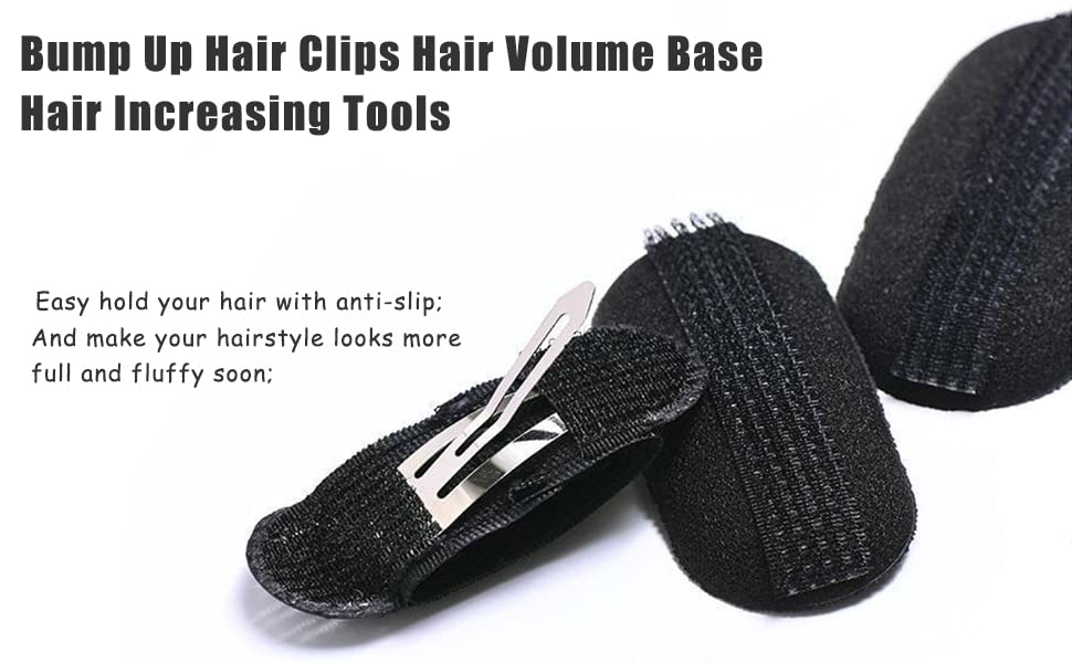 10 Pcs Black Sponge Bump Up Hair Clip Volume Padding Bun Updo Magic Head Insert Hair Barrettes Maker Tool Hairpins Hair Accessories