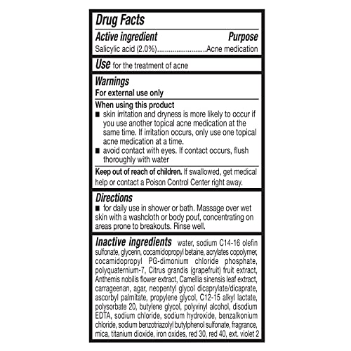 Amazon Basics Clarifying Pink Grapefruit Body Wash, 2% Salicylic Acid Acne Treatment, Dermatologist Tested, 8.5 Fluid Ounces, Pack of 1