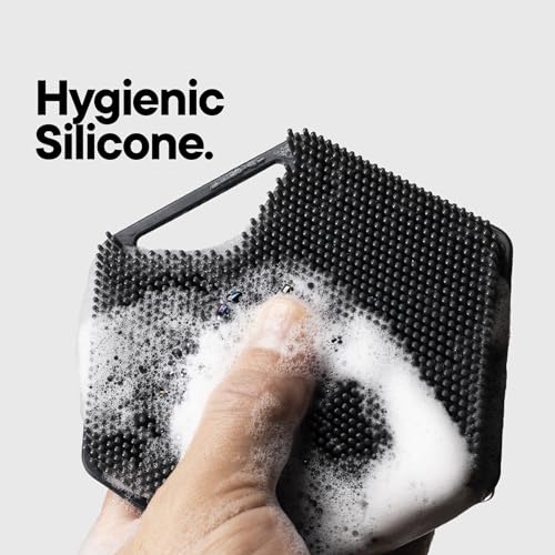 TOOLETRIES Body Scrubber 2.0 – Premium Silicone Scrubber for Cleaning, Exfoliating and Invigorating Your Skin – Extra Long Lather Boosting Bristles with Ergonomic Handle, Long-Lasting & Easy to Clean