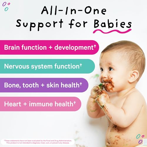 Pink Stork Baby Liquid Multivitamin Drops, Baby & Toddler Vitamin Drops with DHA, Vitamin C, D, B12 and Choline to Support Brain Health and Immune Function - 2 fl oz, 2 Month Supply