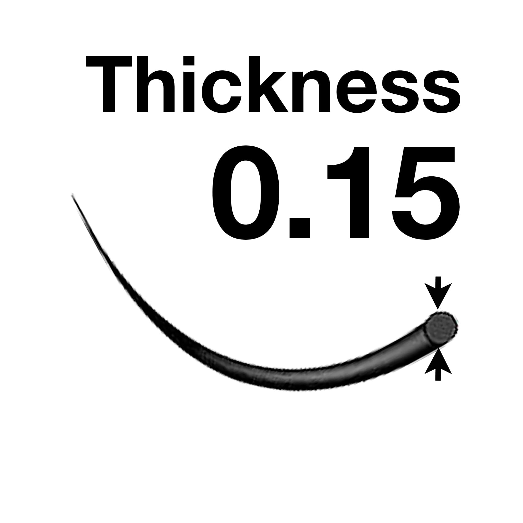 EMILYSTORES Eyelash Extensions J Curl Thickness 0.15mm Length 14mm Silk Lashes Individual Loose Signature Mink Eyelash