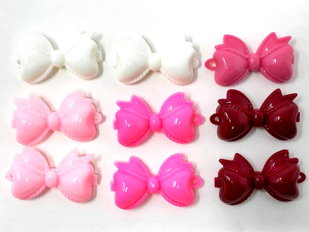 Tara Girls Self Hinge Bow Hair Barrettes - Pinks - 18 Pcs.