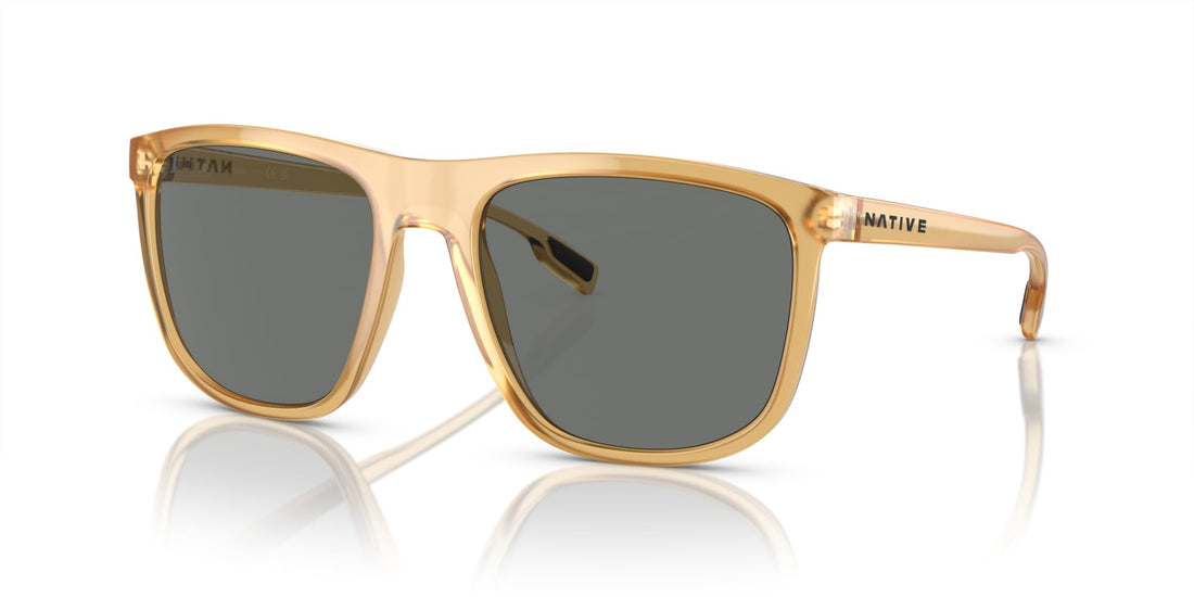 Native Men's XD9036 Mesa Square Sunglasses, Topaz Crystal/Grey Polarized, 57 mm