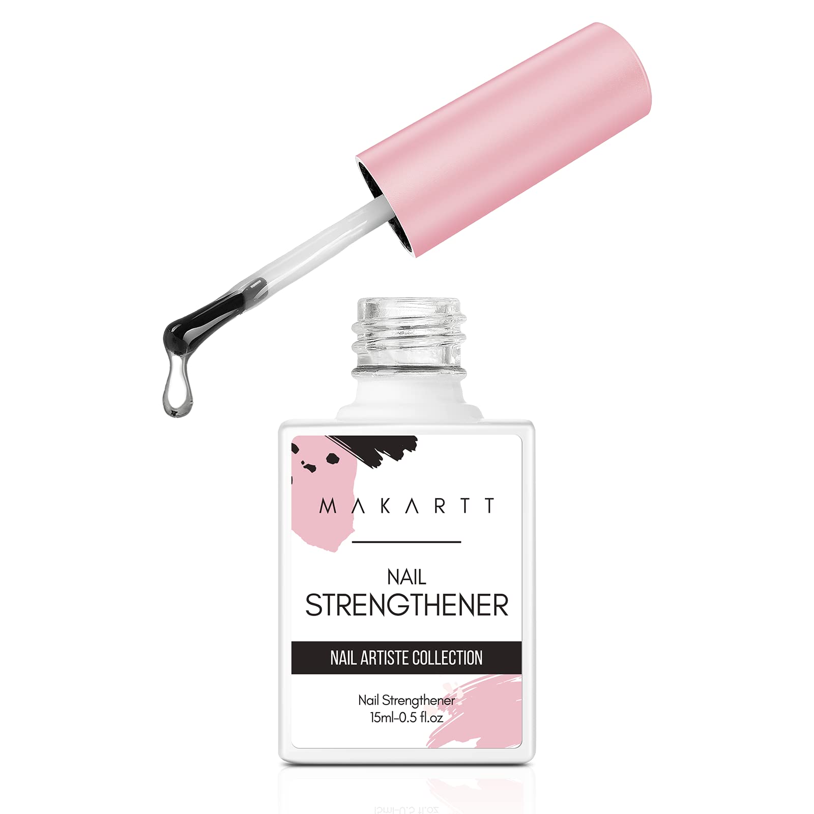 Makartt Gel Nail Strengthener Reinforce Polish, Nail Strengthening Repair Polish for Treating Weak, Damaged Nails, Clear Soak Off Gel Lacquer Long Lasting Professional DIY Nail Art, P-44