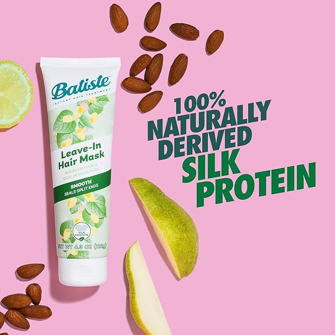 Batiste Heat Protectant For Hair & Leave In Conditioner Hair Mask, Smooth, Seals Split Ends, Hair Conditioner for Dry or Wet Hair, Infused with vitamin E for Enhancing Haircare, 4.3oz (Pack of 3)