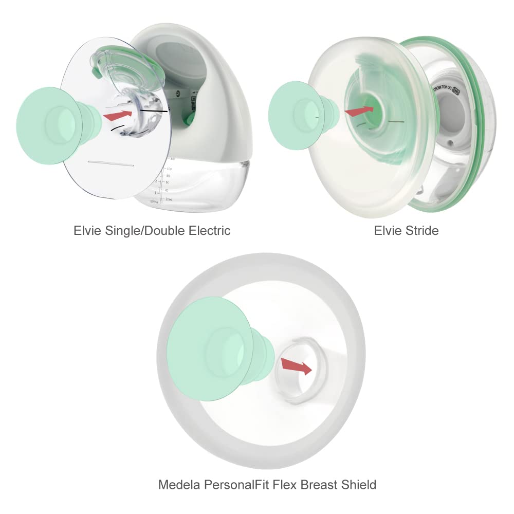 Maymom Flange 15mm Insert Compatible with Medela/Spectra/Elvie/momcozy/tsrete/Willow/Motif Luna/Ameda MYA Breastpump 24mm Breast Shields. Reduce 24mm Niple Tunnel Down to 15mm