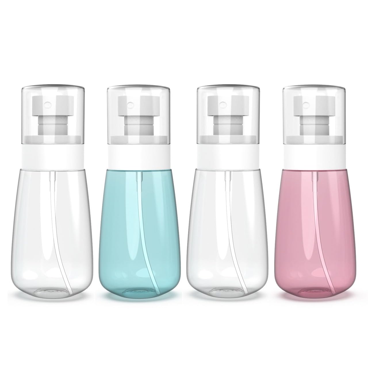 RELANOR Pack 4 Small Spray Bottle Travel Size 2oz/60ml - Fine Mist Mini Empty Spray Bottles - Leak Proof - for Toners, Face & Hair Mist