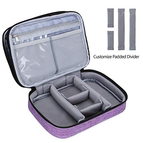 Teamoy Travel Makeup Brush Case(up to 8.8), Professional Makeup Train Organizer Bag with Handle Strap for Makeup Brushes and Makeup Essentials-Medium, Black(No Accessories Included)