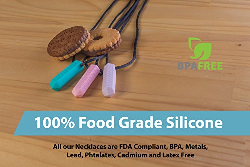 |LAUNCH PRICE| Sensory Chew Crayon Necklace 3 Piece Set - Best for Autism, ADHD, Bitting and Teething Kids - Durable and Strong Silicone Chewing for Boys & Girls, Baby, Adults (Women & Men) Chewlery