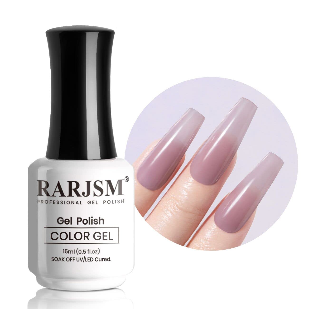 RARJSM Sheer Purple Gel Nail Polish Translucent Clear Gel Polish French Manicure Milky Natural Transparent Gel Polish Grey Purple LED UV Curing Requires Single Bottle 15ml for Home Salon Nail Art DIY