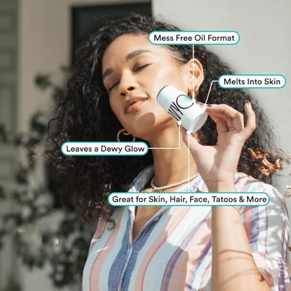 WYOS All Over Oil Stick 3 Pack, Face Body Oil Dew Hydration Shine Glow, Moisturizing Non-Greasy Formula, Travel Friendly, Leak Free, Highlighter Balm, Hair Stick, Vegan, Sulfate Free, Paraben Free