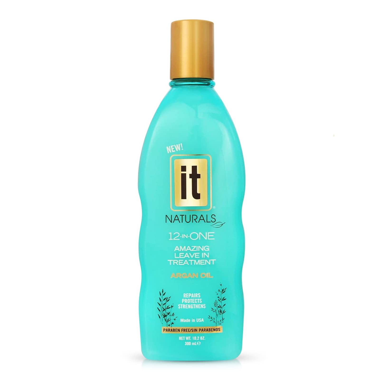 IT Naturals 12-in-ONE Amazing Leave In Treatment with Argan Oil, 10.2oz | Repairs, Protects & Strengthen Hairs | Protects from Split Ends and Breakage | Improves Hair Texture | Paraben Free