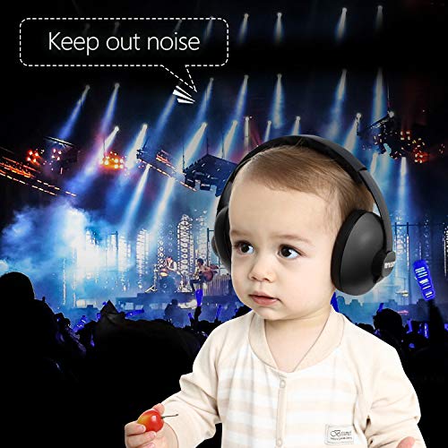 BBTKCARE Baby Headphones Noise Cancelling Headphones for Babies for 3 Months to 3 Years (Black)