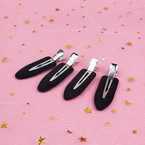 6 Pieces No Bend Hair Clips, No Crease Hair Clip for Hairstyling, Makeup Clips for Women and Girls Christmas Gifts (Black)