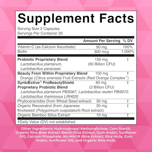 MaryRuth Organics Probiotic Beauty Capsules | Collagen Boost | 1 Month Supply | Vegan Collagen & Probiotic Capsules for Hair, Skin, and Nails | with Biotin for Adults | Non-GMO | 60 Count