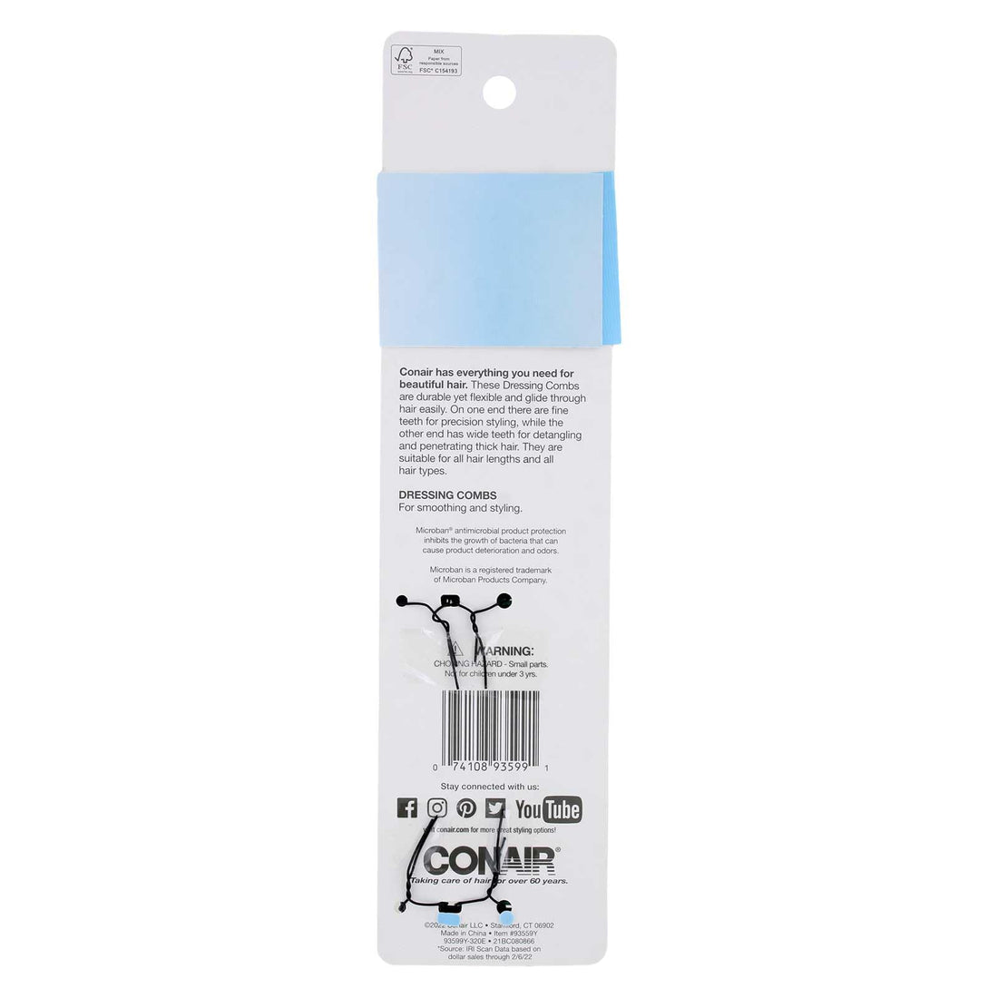 Conair Microban Dressing Comb, 8 Ounce