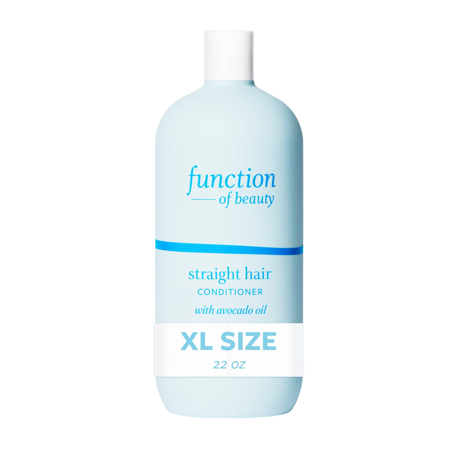 FUNCTION OF BEAUTY Straight Hair Conditioner, 22 oz - Formulated with Avocado Oil to Hydrate and Seal in Moisture, Sulfate-Free, Customizable Haircare