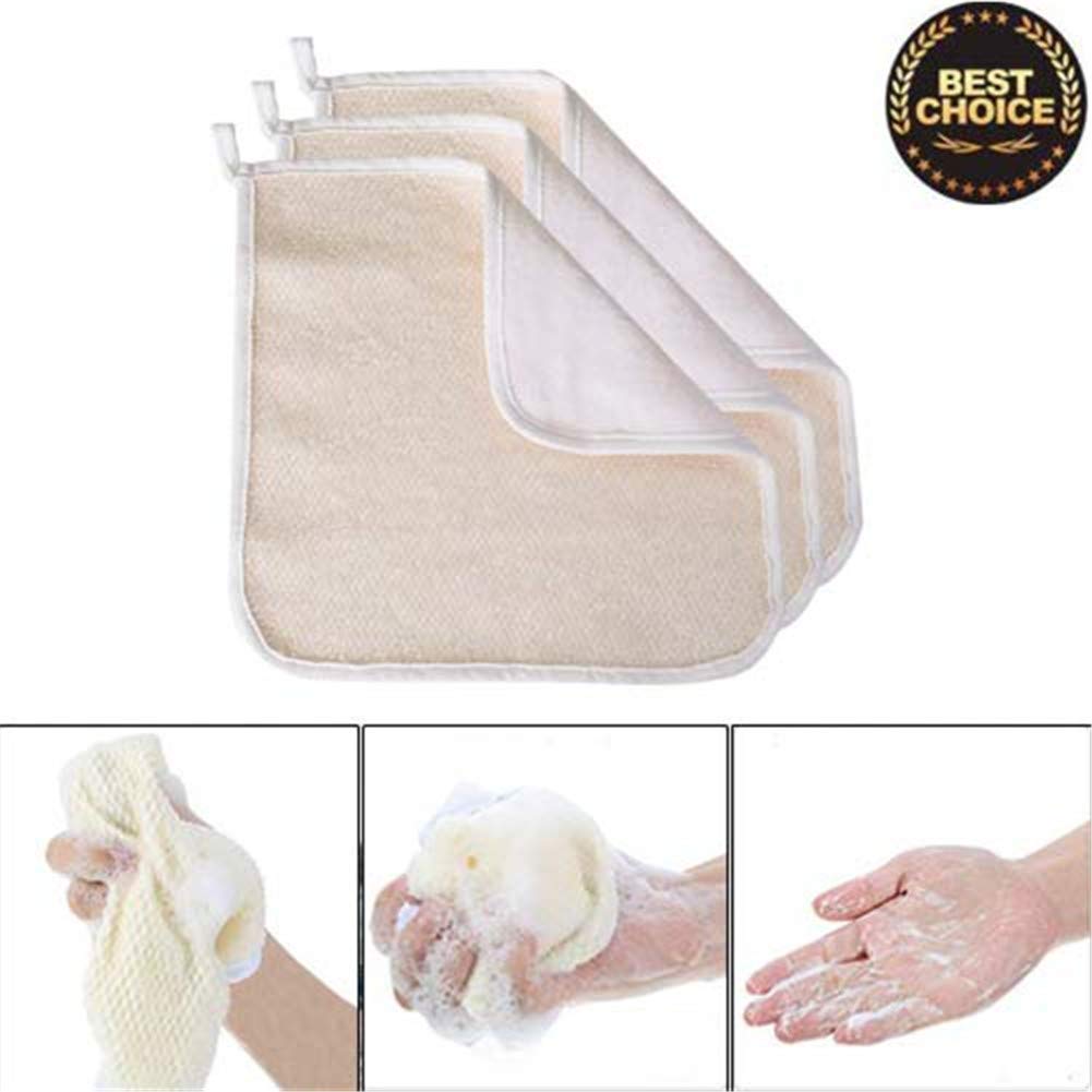 4 Pack Exfoliating Face Body Wash Cloth, Soft-Weave Scrub Towel for Beauty Skin Care, Home Massage Bath Cloth, Shower Scrubber, Dead Skin Removal