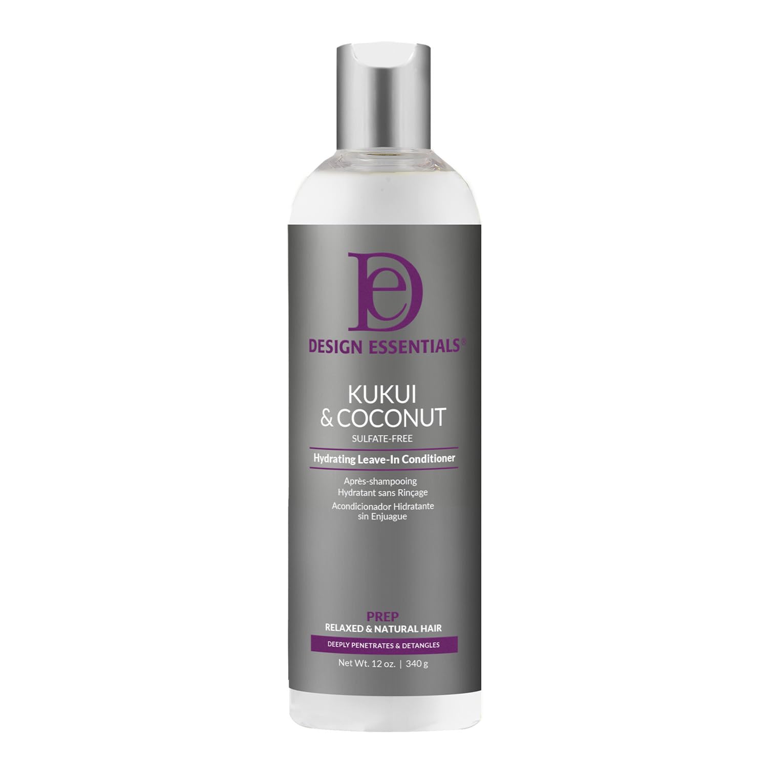 Design Essentials Strengthening Kukui & Coconut Hydrating Leave-In Conditioner for Relaxed and Natural Hair-8oz.