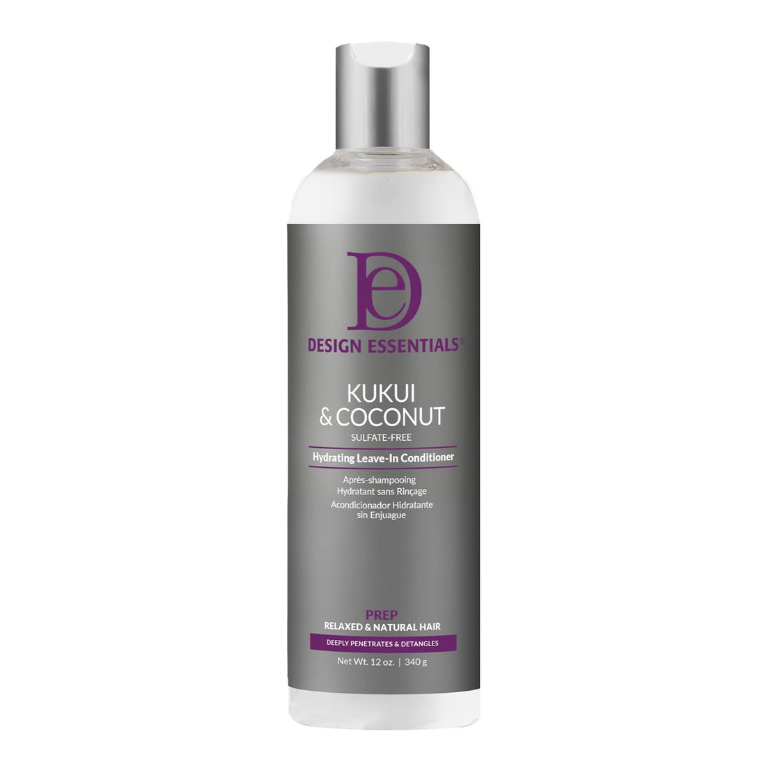 Design Essentials Strengthening Kukui & Coconut Hydrating Leave-In Conditioner for Relaxed and Natural Hair-8oz.