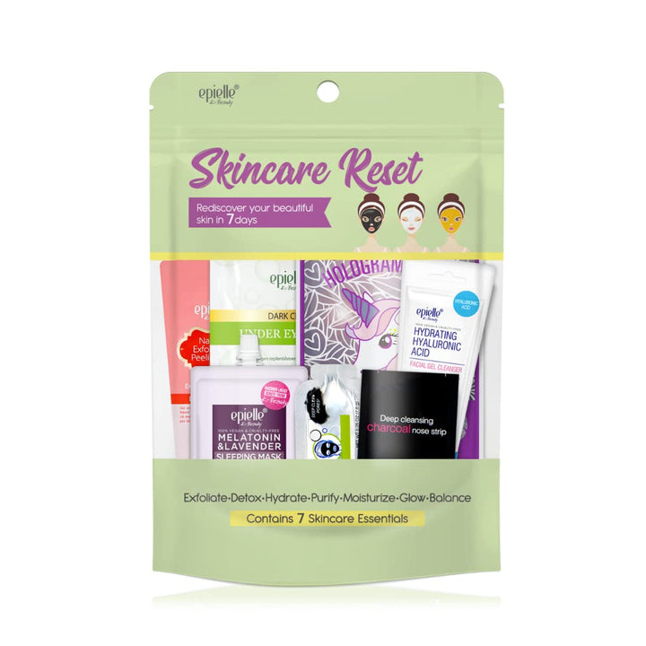 Epielle Skincare Reset 7-Day Kit, Korean Beauty, Korean Skincare, All in one Kit, Gift Set, Beauty Gift, Spa Day, Easter Gifts (Pack of 1, Skincare Reset 7-Day Kit)