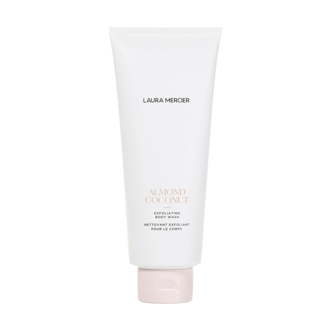 Laura Mercier Exfoliating Body Wash, Strawberry Seed and Sugar Scrub-Infused Exfoliator, Removes Impurities, Helps to Improve Uneven Skin Tone, Elasticity and Circulation, Almond Coconut