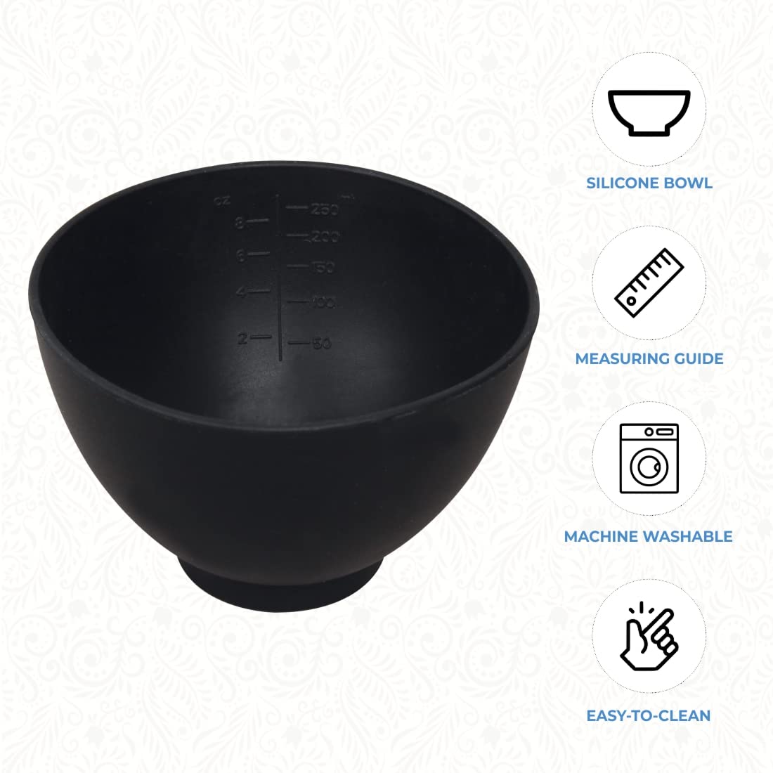 ForPro Silicone Mixing Bowl, Black, Flexible, Odorless, for Mixing Facials, Massage, Body & Other Products, 8 oz
