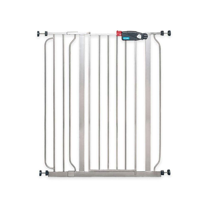 Regalo Easy Step Extra Tall Walk Thru Baby Gate, Bonus Kit, Includes 4-Inch Extension Kit, 1 Pack of Pressure Mount Kit and Wall Mount Kit, Platinum