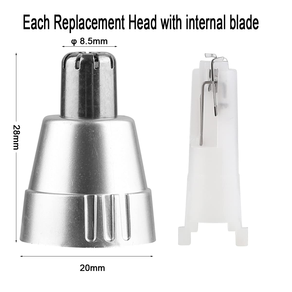 GOMINYUF 4 Pcs Replacement Heads Compatible with Ear and Nose Hair Trimmer Clipper as the Photo Show-include a cleaning brush