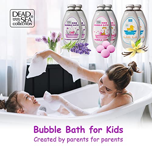 Dead Sea Collection Bubble Bath Kids with Lavender - Cleansing and Moisturizing Liquid Bath Bubbles - Lavender Oil and Pure Dead Sea Minerals - Pack of 2 Large Bottles (67.6 fl.oz)