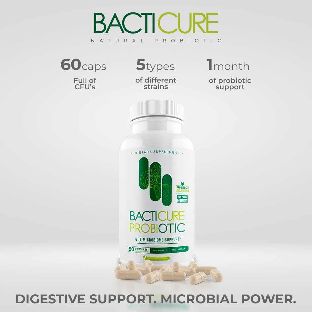 BACTICURE Original Probiótico Natural probiotic,Capsule,60 count