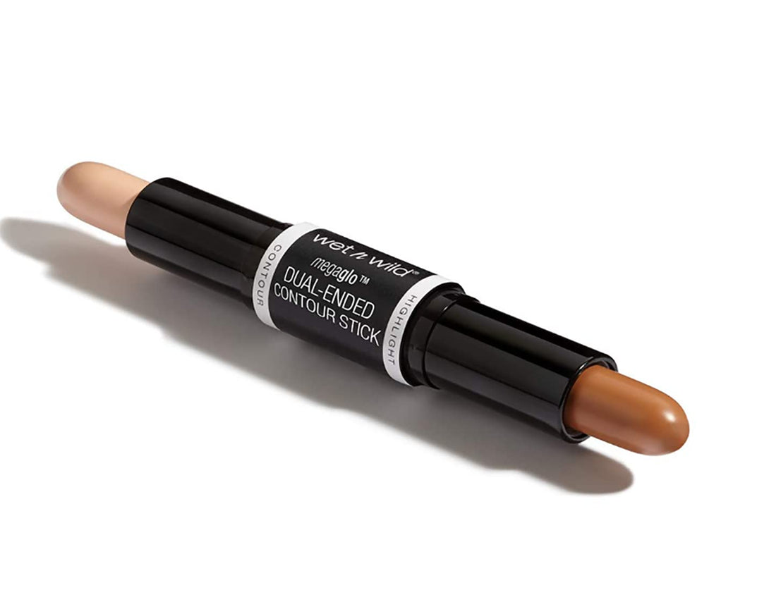 Wet n Wild MegaGlo Dual-Ended Contour Stick, 2-in-1 Contour Stick with Contouring Shade and Highlighter, Easy-to-Blend Formula, for a Defined and Chiseled Look, Light/Medium Paraben & Cruelty Free-8g